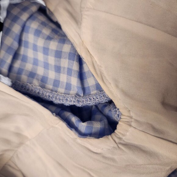 J Marie Blue Gingham Cotton Floral Embroidered Dress Size S - Picture 8 of 10